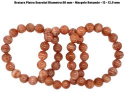  Bratara Piatra Soarelui Diametru 60 mm - Margele Rotunde - 12 - 12, 9 mm