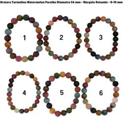  Bratara Turmalina Watermelon Paraiba Diametru 54 -58 mm - Margele Rotunde - 7-10 mm