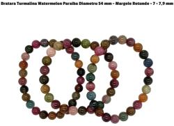  Bratara Turmalina Watermelon Paraiba Diametru 54 mm - Margele Rotunde - 7 - 7, 9 mm