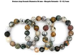Bratara Jasp Oceanic Diametru 56 mm - Margele Rotunde - 12 -12, 9 mm