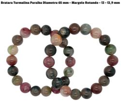  Bratara Turmalina Paraiba Diametru 65 mm - Margele Rotunde - 12 - 12, 9 mm