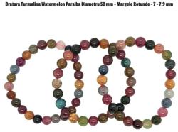  Bratara Turmalina Watermelon Paraiba Diametru 50 mm - Margele Rotunde - 7 - 7, 9 mm