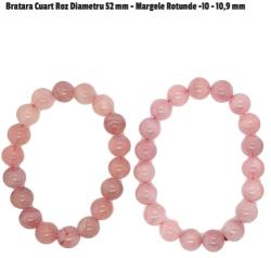  Bratara Cuart Roz Diametru 56 mm - Margele Rotunde -10 - 10, 9 mm