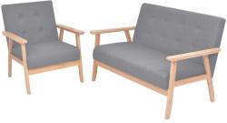 vidaXL Set cu canapea, 2 piese, material textil, gri deschis (272220) Canapea