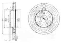 DELPHI Disc frana MERCEDES E-CLASS T-Model (S211) (2003 - 2009) DELPHI BG3755C