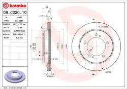 BREMBO Disc frana SUZUKI JIMNY (FJ) (1998 - 2016) BREMBO 09. C220.10