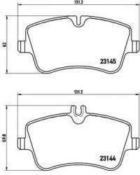 BREMBO Set placute frana, frana disc MERCEDES CLK (C209) (2002 - 2009) BREMBO P 50 045