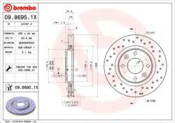 BREMBO Disc frana CITROEN C5 I (DC) (2001 - 2004) BREMBO 09.8695. 1X