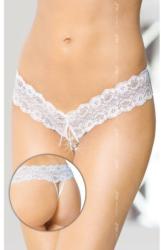 SoftLine alul nyitott fehér csipke tanga széles csipke csípőpánttal M/L