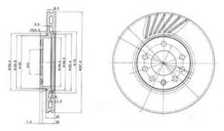 DELPHI Disc frana SAAB 9-5 (YS3E) (1997 - 2009) DELPHI BG3142