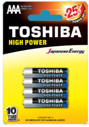 Toshiba Baterii LR3 TOSHIBA Alcaline AAA Hight Power 4buc (LR03GCP BP-4) - sogest