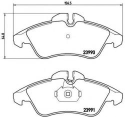 BREMBO Set placute frana, frana disc MERCEDES SPRINTER 2-t caroserie (901, 902) (1995 - 2006) BREMBO P 50 080