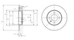 DELPHI Disc frana VW CADDY II Caroserie (9K9A) (1995 - 2004) DELPHI BG2454