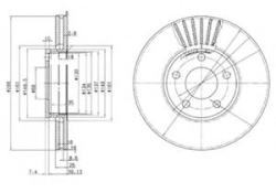 DELPHI Disc frana AUDI A4 (8EC, B7) (2004 - 2008) DELPHI BG2745