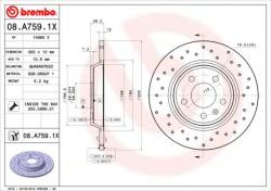 BREMBO Disc frana AUDI A5 Cabriolet (8F7) (2009 - 2016) BREMBO 08. A759.1X