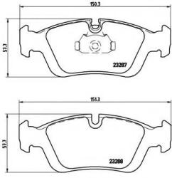 BREMBO Set placute frana, frana disc BMW Seria 3 Touring (E36) (1995 - 1999) BREMBO P 06 024