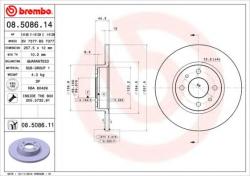 BREMBO Disc frana FIAT 500 C (312) (2009 - 2016) BREMBO 08.5086. 11