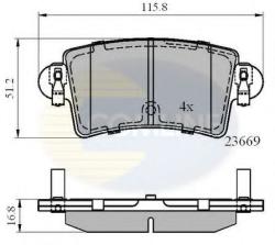 COMLINE Set placute frana, frana disc RENAULT MASTER II platou / sasiu (ED/HD/UD) (1998 - 2010) COMLINE CBP01036