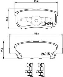 BREMBO Set placute frana, frana disc JEEP PATRIOT (MK74) (2007 - 2016) BREMBO P 54 034
