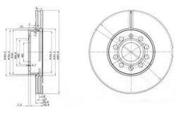 DELPHI Disc frana SKODA OCTAVIA I Combi (1U5) (1998 - 2010) DELPHI BG3833C