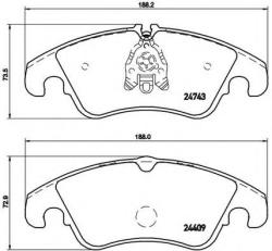 BREMBO Set placute frana, frana disc AUDI A6 Allroad (4GH, 4GJ) (2012 - 2016) BREMBO P 85 098