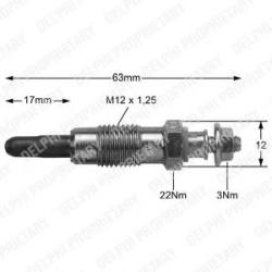 DELPHI Bujie incandescenta FORD COURIER (J3, J5) (1996 - 2016) DELPHI HDS362