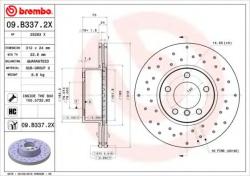 BREMBO Disc frana BMW Seria 2 Cabriolet (F23) (2014 - 2016) BREMBO 09. B337.2X