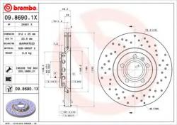 BREMBO Disc frana VW PASSAT (3B3) (2000 - 2005) BREMBO 09.8690. 1X