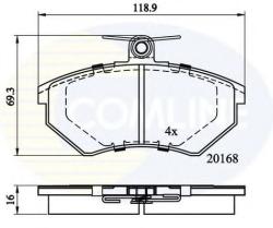 COMLINE Set placute frana, frana disc VW PASSAT (3A2, 35I) (1988 - 1997) COMLINE CBP0152