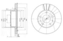 DELPHI Disc frana PEUGEOT BOXER caroserie (230L) (1994 - 2002) DELPHI BG2846