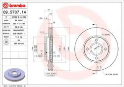 BREMBO Disc frana FORD MONDEO II Limuzina (BFP) (1996 - 2000) BREMBO 09.5707. 14