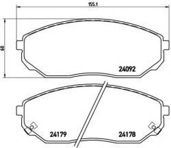 BREMBO Set placute frana, frana disc KIA SORENTO I (JC) (2002 - 2009) BREMBO P 30 019