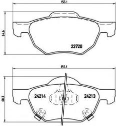 BREMBO Set placute frana, frana disc HONDA ACCORD VII Tourer (CM) (2003 - 2008) BREMBO P 28 036