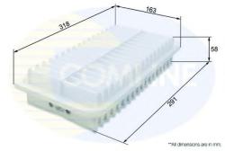 COMLINE Filtru aer TOYOTA COROLLA (CDE12, ZZE12, NDE12, ZDE12) (2001 - 2007) COMLINE CTY12250