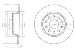 DELPHI Disc frana SKODA OCTAVIA III (5E3) (2012 - 2016) DELPHI BG4324C