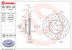 BREMBO Disc frana SUBARU OUTBACK (BL, BP) (2003 - 2009) BREMBO 09.5674. 2X