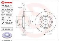 BREMBO Disc frana CITROEN C3 I (FC) (2002 - 2016) BREMBO 09.8695. 11