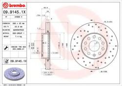 BREMBO Disc frana AUDI A3 Cabriolet (8V7) (2013 - 2016) BREMBO 09.9145. 1X