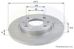 COMLINE Disc frana PEUGEOT 206 Hatchback (2A/C) (1998 - 2016) COMLINE ADC1508