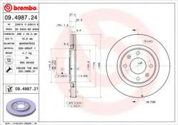 BREMBO Disc frana CITROEN BERLINGO (MF) (1996 - 2016) BREMBO 09.4987. 21