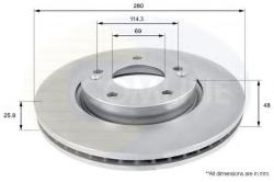 COMLINE Disc frana KIA CARENS III (UN) (2006 - 2013) COMLINE ADC1041V