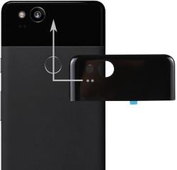  tel-szalk-017609 Google Pixel 2 fekete hátsó üveg fedő burkolati elem (tel-szalk-017609)