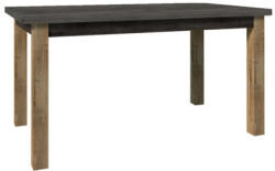 TEMPO KONDELA Étkezőasztal, nyitható, tölgy lefkas sötét/smooth szürke, 160-203x90 cm, MONTANA STW - sprintbutor