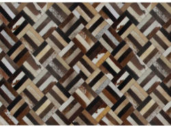TEMPO KONDELA Luxus bőrszőnyeg, barna/fekete/bézs, patchwork, 120x180 , bőr TIP 2 - sprintbutor