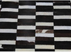 TEMPO KONDELA Luxus bőrszőnyeg, barna /fekete/fehér, patchwork, 120x180, bőr TIP 6 - sprintbutor