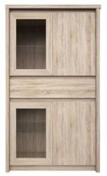 TEMPO KONDELA Vitrines szekrény, DTD laminált, tölgy sonoma, NORTY TYP 7