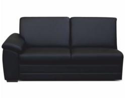 TEMPO KONDELA 3-személyes kanapé támasztékkal, textilbőr fekete, balos, BITER 3 1B - sprintbutor