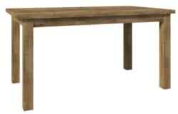TEMPO KONDELA Széthúzható ebédlőasztal, tölgyfa lefkas, 160-203x90 cm, MONTANA STW - sprintbutor