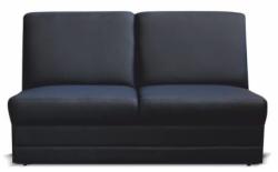 TEMPO KONDELA 3-személyes kanapé, textilbőr fekete, BITER 3 BB