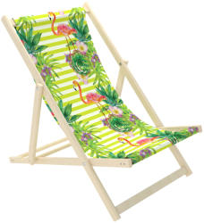 Chill Outdoor Scaun de plaja pentru copii Flamingo si flori tropicale